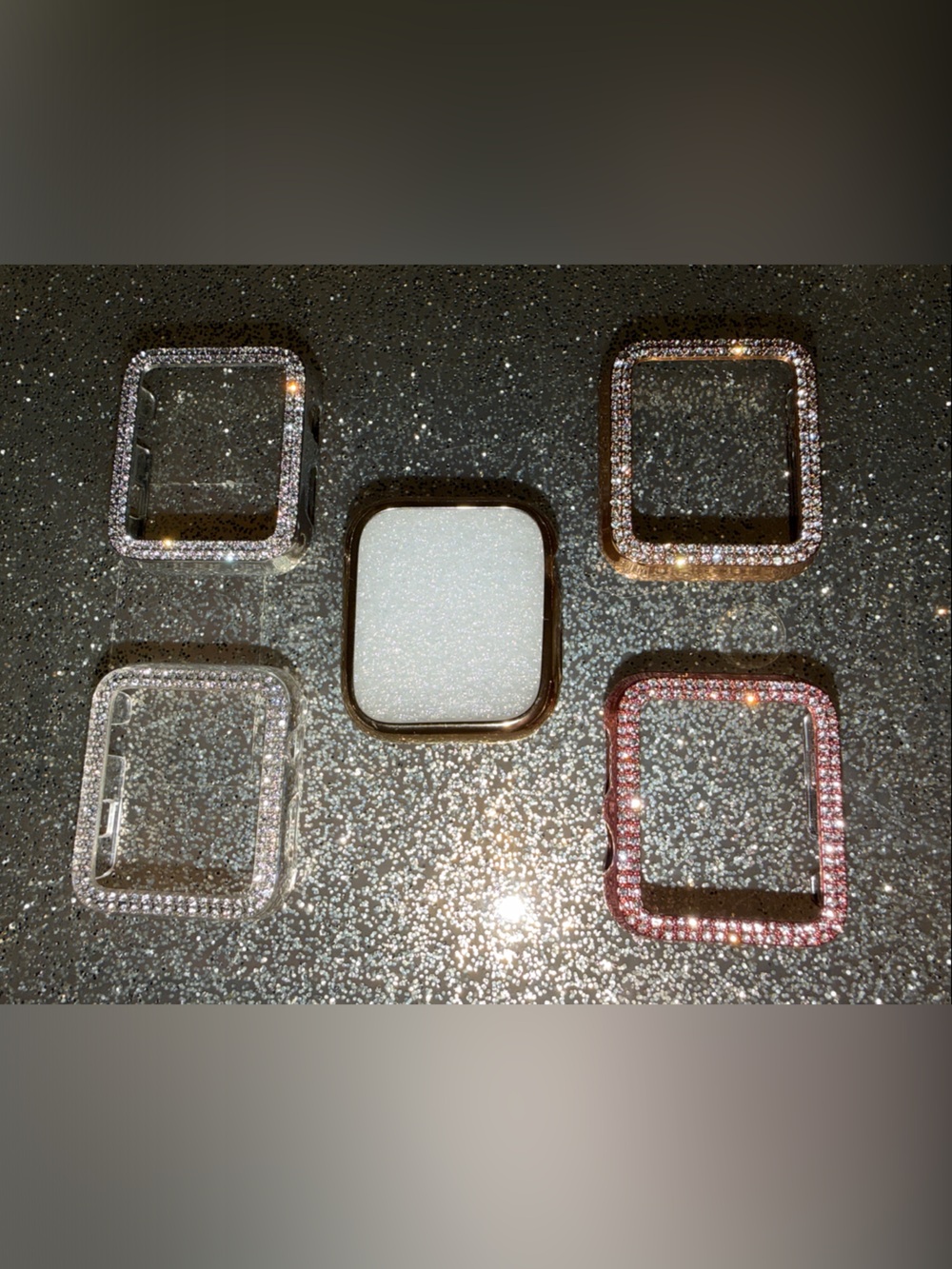 Rhinestone Bling Protective Case Frame for Smartwatch - Silver, Rose Gold, Gold